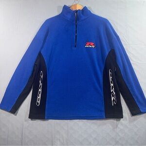Suzuki GSX-R Fleece Jacket Mens XL Blue 1/4 Zip Made USA Motorcycle Racing